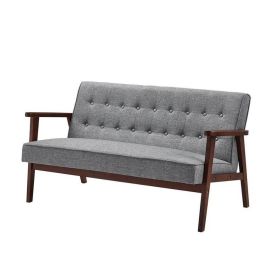 Wood Frame Loveseat Sofa Couch