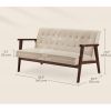 Modern Wood Frame Loveseat Sofa Couch
