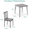 Modern 3-Piece Metal Frame Dining Set,