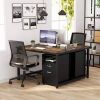 Black Rolling 2-Drawer Mobile File Cabinet
