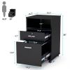 Black Rolling 2-Drawer Mobile File Cabinet