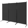 6-Ft Black 3-Panel Room Divider