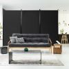 6-Ft Black 3-Panel Room Divider