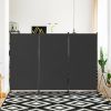 6-Ft Black 3-Panel Room Divider