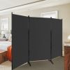 6-Ft Black 3-Panel Room Divider