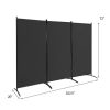 6-Ft Black 3-Panel Room Divider