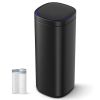 Black Motion Sensor Stainless Steel 13 gallon Trash Can with Ozone Button