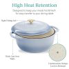 Baby Blue Cast-Iron Dutch Oven Kitchen Cookware
