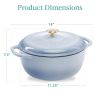 Baby Blue Cast-Iron Dutch Oven Kitchen Cookware