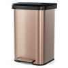 13-Gallon Copper Gold Stainless Steel Step Trash Can with Soft Close Lid