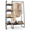 Industrial Wood Metal Garment Rack