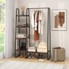 Industrial Wood Metal Garment Rack