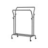 2 Rod Wheeled  Laundry Sorter Clothing Rack