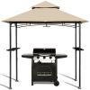 Patio Grill Gazebo with Khaki Vented Canopy