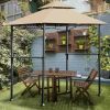 Patio Grill Gazebo with Khaki Vented Canopy