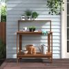 Solid Meranti Wood Outdoor Garden Potting Bench Table with Bottom Shelf