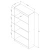 4-Shelf Simple Modern Bookcase Storage Shelf in Grey/Black Wood Finish