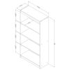 4-Shelf Simple Modern Bookcase Storage Shelf