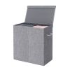 Grey Fabric  Laundry Hamper Basket