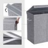 Grey Fabric  Laundry Hamper Basket
