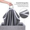 Grey Fabric  Laundry Hamper Basket