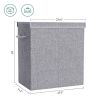 Grey Fabric  Laundry Hamper Basket