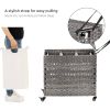 Grey PP Rattan 3-Basket Laundry Hamper Sorter Cart with Removable Cotton Bags