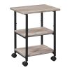 Black Metal Grey Wood Printer Stand Shelf Cart