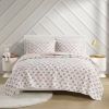 Full/Queen 3 Piece Pink White Quilt Set