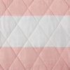 Full/Queen 3 Piece Pink White Stripe Reversible Rainbows Cotton Quilt Set
