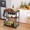 Kitchen Wine Rack Bar Serving Cart