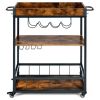 Kitchen Wine Rack Bar Serving Cart