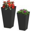 Set of 2 Modern Lightweight Black Flower Pot