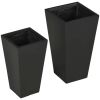 Set of 2 Modern Lightweight Black Flower Pot