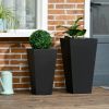 Set of 2 Modern Lightweight Black Flower Pot