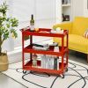 Red Steel Frame Kitchen Serving Utility Cart