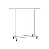 Heavy Duty Chrome Plated Silver Metal Garment Rack Clothes Hanging Bar on Wheels