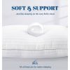 Set of 2 Machine Washable Down Alternative Bed Pillow with Cotton Cover - Queen