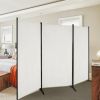 6-Ft White 3-Panel Room Divider