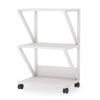 3-Shelf White Metal Wood Printer Stand