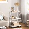 3-Shelf White Metal Wood Printer Stand