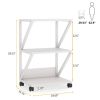 3-Shelf White Metal Wood Printer Stand