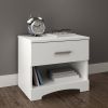 Modern 1 Drawer Nightstand End Side Table Storage in White