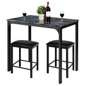 Modern 3-Piece Dining Set Black