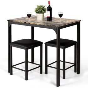 Modern 3-Piece Dining Set Brown