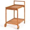 Solid Wood Rolling Serving Cart