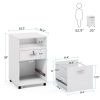 White Rolling 2-Drawer Mobile File Cabinet