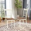 White Mission Style Armless Dining Chair