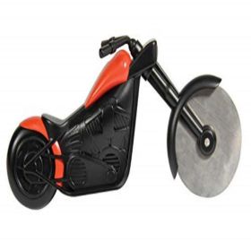 1pc Motorcycle Pizza Cutter; Stainless Steel Wheel Blade; Kitchen Gadget Present With Stand