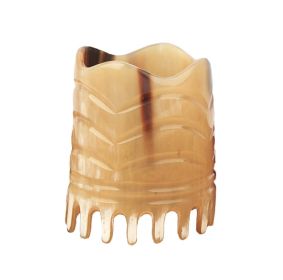 Hair Combs for Neck Head Meridian Natural Horn Comb Round Wide Tooth Hair Brush Massage Brush